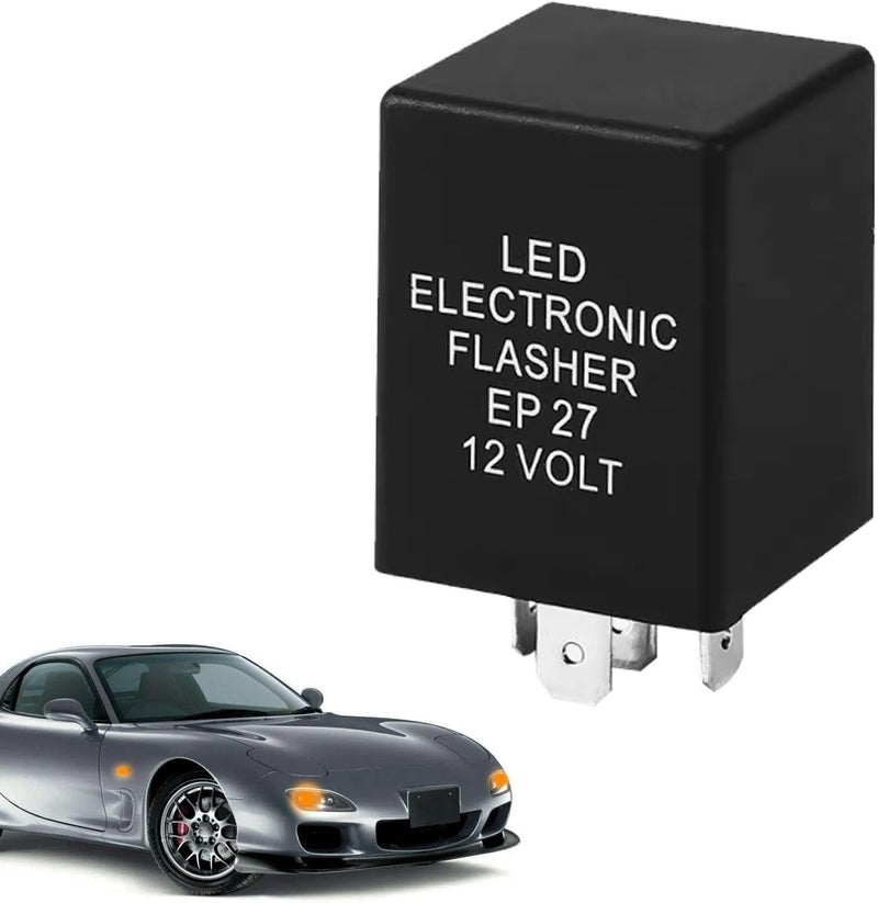 QQWD 5 Pin Flasher Relay for Fix Turn Signal Bulbs Hyper Flash Issue, FL27 EP27 Led Flashers Relay for Turn Signals Bulbs, Compatible with Ford Dodge Chevrolet Lincoln Mazda Mercury （Black - Image 1